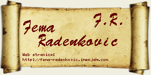 Fema Radenković vizit kartica